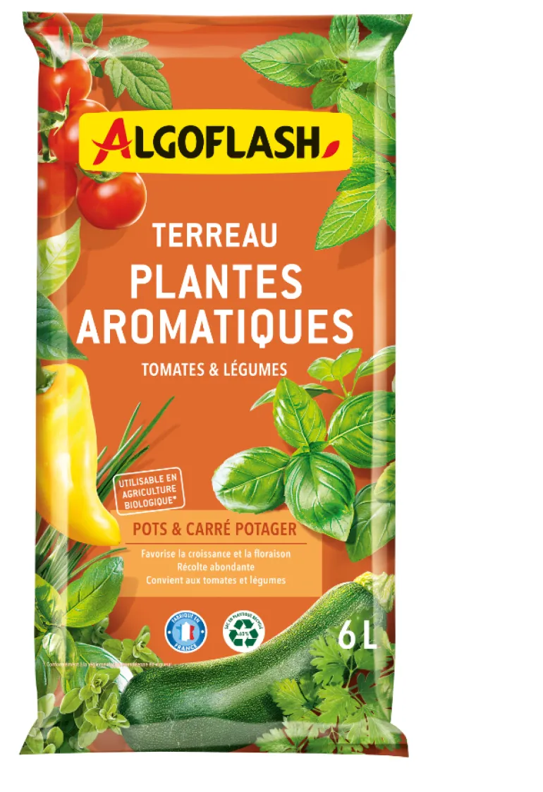 Terreau Plantes aromatiques, Tomates et Légumes en pot 6 L