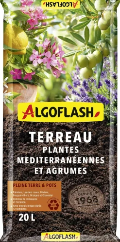 Terreau plantes méditerranéennes/agrumes 20L ALGOFLASH