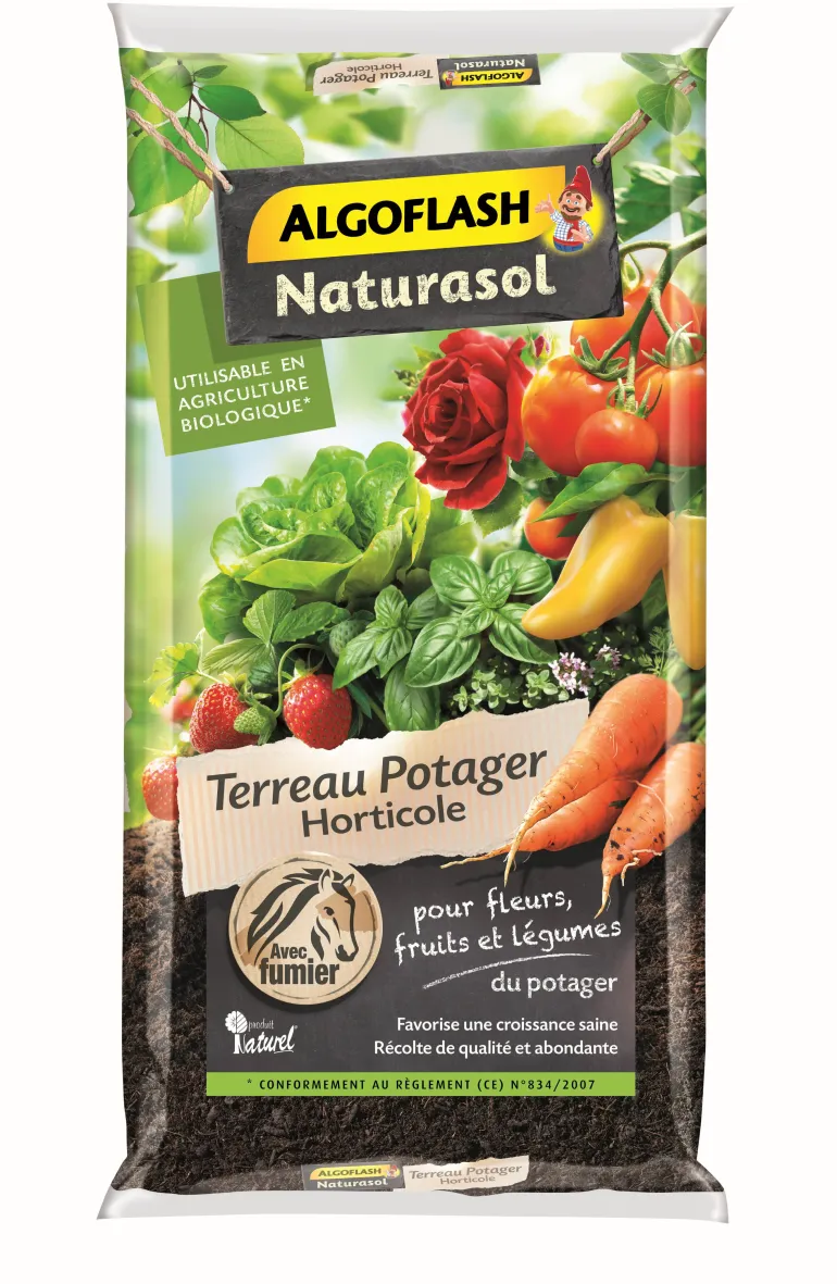 Terreau potager horticole Naturasol 40L ALGOFLASH