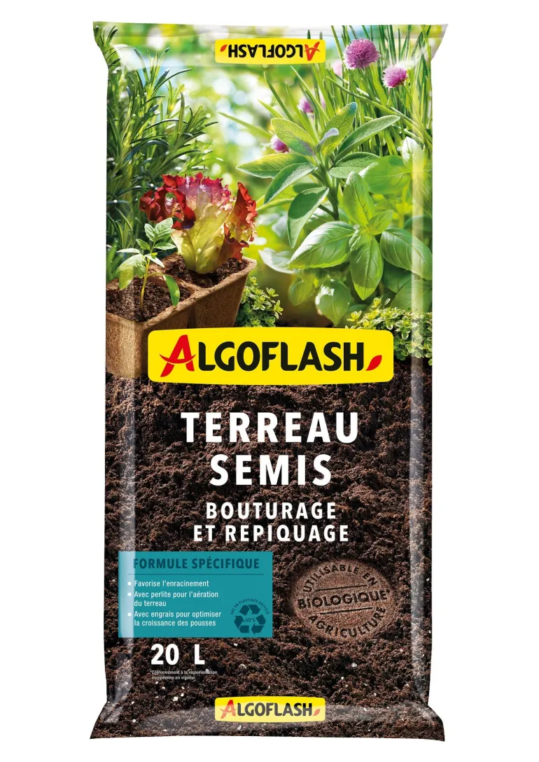 Terreau semis, bouturage, repiquage 20L ALGOFLASH
