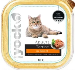 Terrine pour chat adulte poulet 85g YOCK