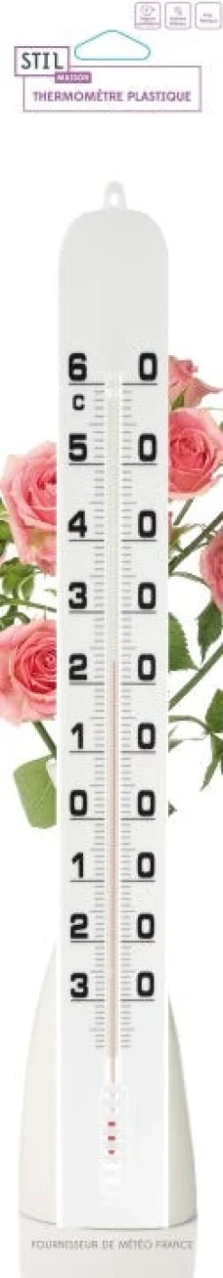 Thermomètre plastique blanc 41 cm