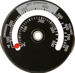 Thermomètre spécial poêle à bois fixation magnétique