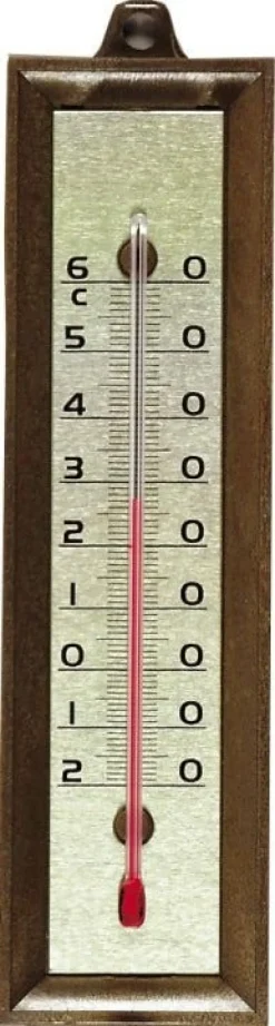 Thermomètre imitation bois 16 cm