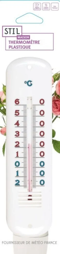 Thermomètre plastique blanc 19 cm