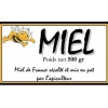 Étiquettes autocollantes "Miel-Abeille" 500g 80x45mm (x100)