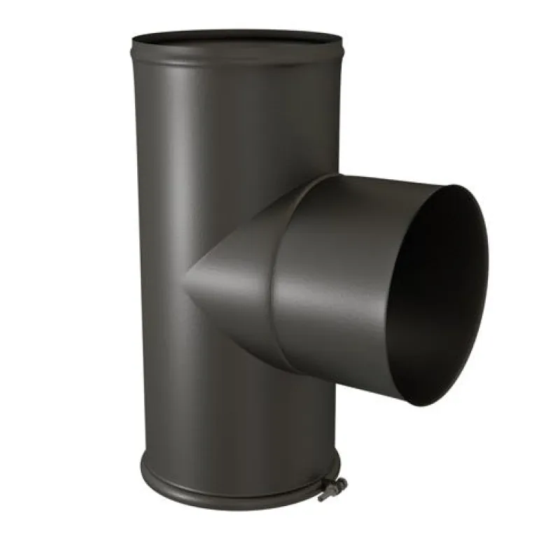 Té équerre avec tampon noir mat Ø180mm