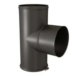Té équerre avec tampon noir mat Ø125mm
