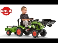 Tractopelle Claas avec remorque