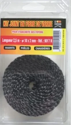 Tresse fibre de verre noire 10x2mm 2,5m LE CHOUAN