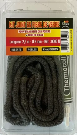 Tresse de fibre de verre noir Ø6mm + tube de colle 17ml