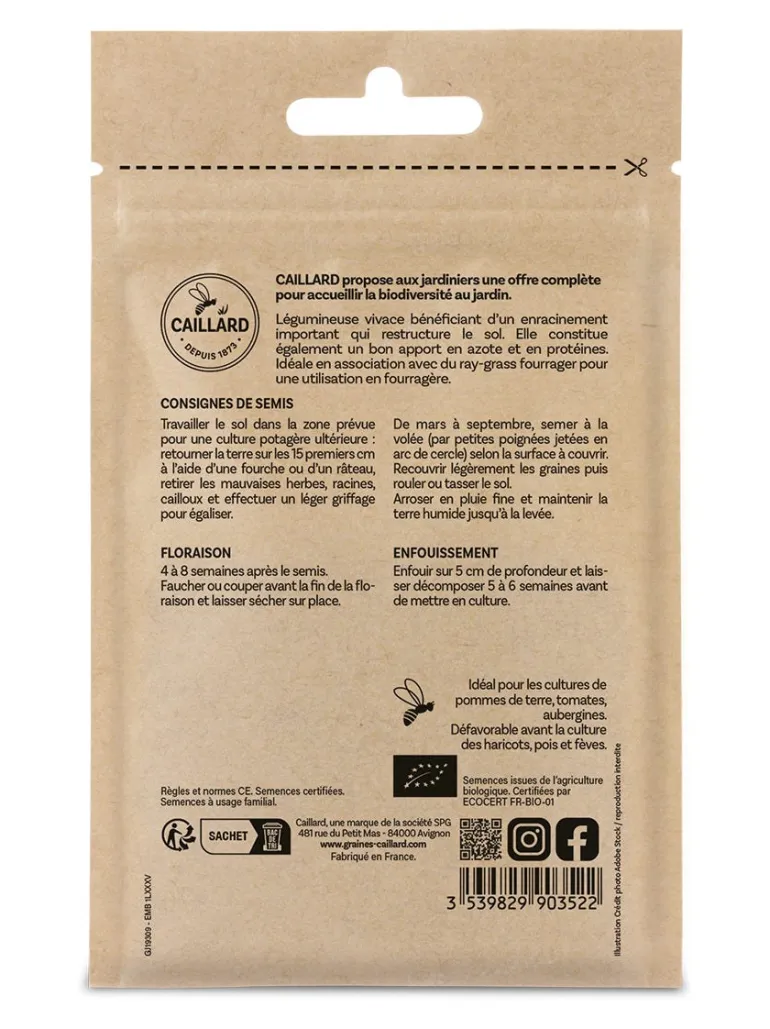 Trèfle Blanc améliore la structure du sol 4g Bio CAILLARD