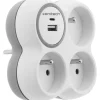 Triplite 16A + chargeurs USB A+C + blanc/gris bolea