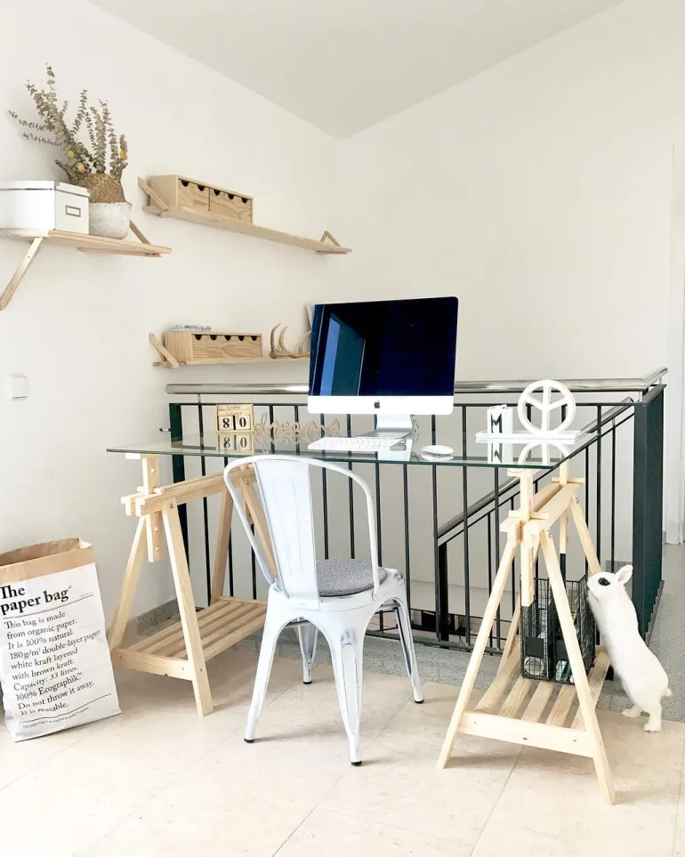 Tréteau Architec pin massif non vernis 70 à 98 cm