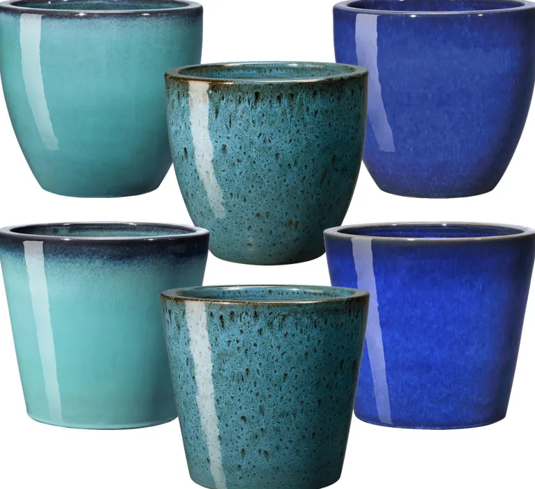 Vase Azulejos bleu Ø22,5 cm 4L DEROMA - Vendu à l'unité