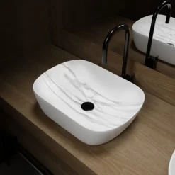 Vasque blanche effet marbre AURLANE