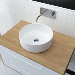 Vasque à poser ronde blanche AURLANE