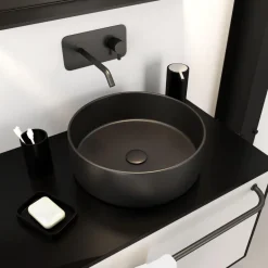 Vasque à poser ronde noir mat AURLANE