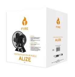Ventilateur de poêle Alizé en aluminium anodisé noir