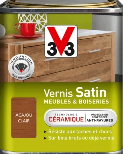 Vernis meubles et boiseries acajou clair satin 250 ml V33