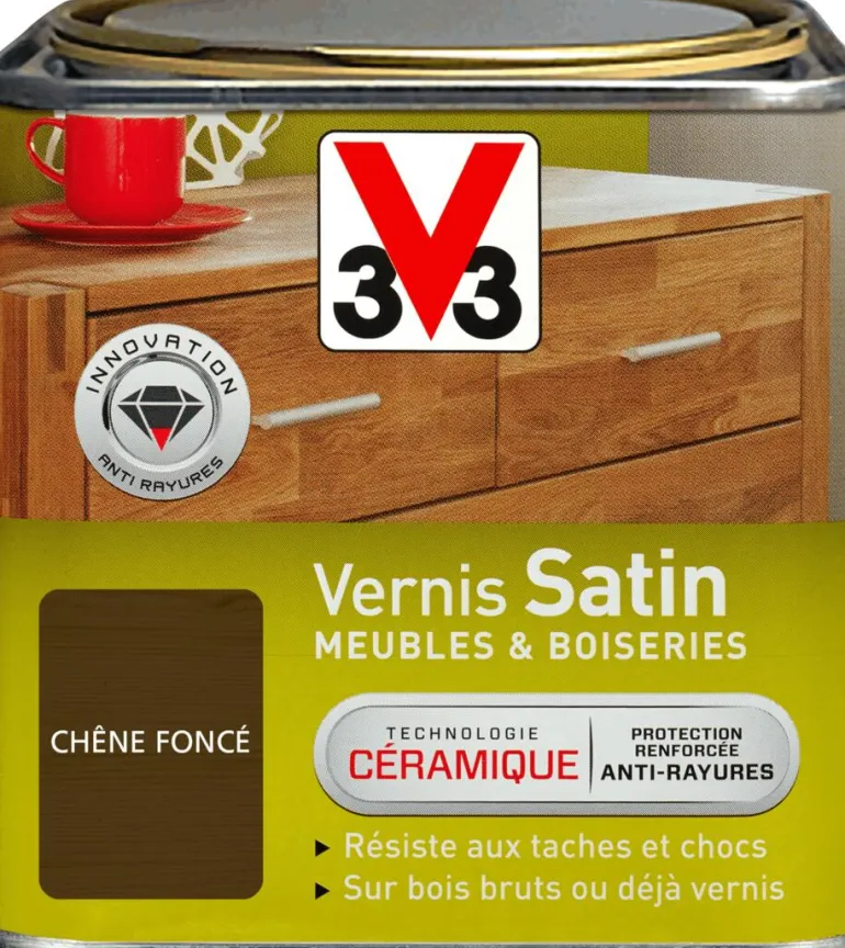 Vernis meubles et boiseries chêne foncé ciré 0,5L V33
