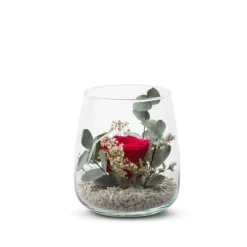 Verrine Klas Ø15cm - Rose rouge et eucalyptus