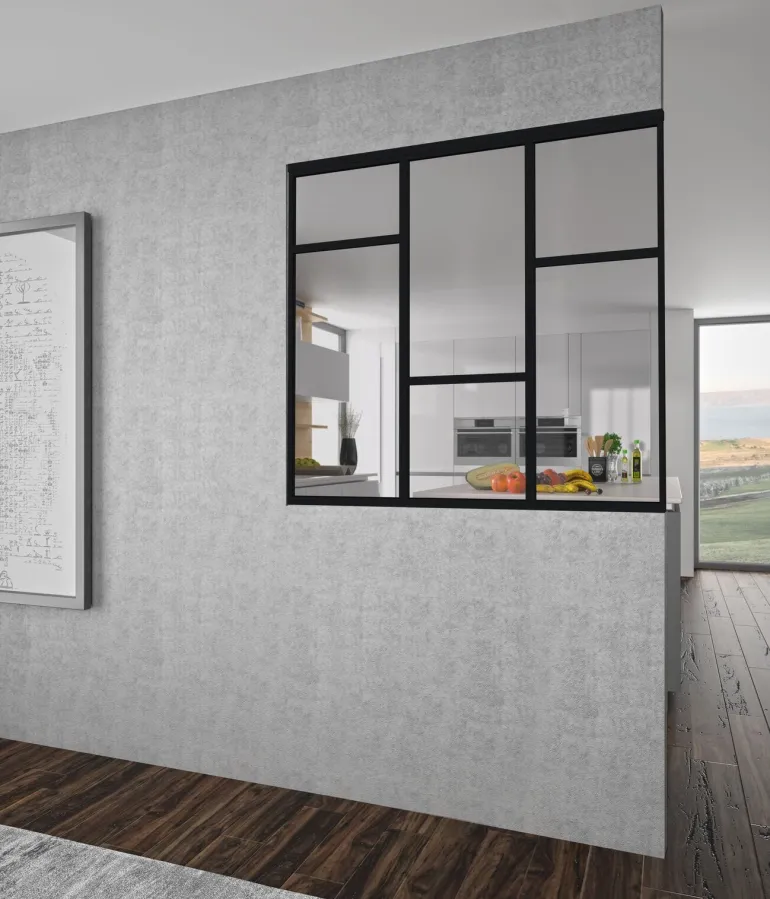 Verrière Concorde alu noir sablé verre clair 1125 x 1230 mm