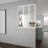 Verrière Louvre alu blanc verre clair 1125 x 1230 mm