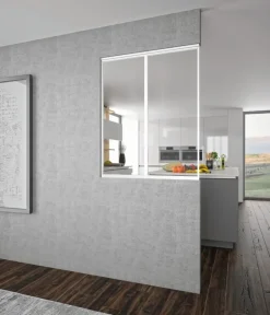 Verrière Louvre alu blanc verre clair 1125 x 865 mm