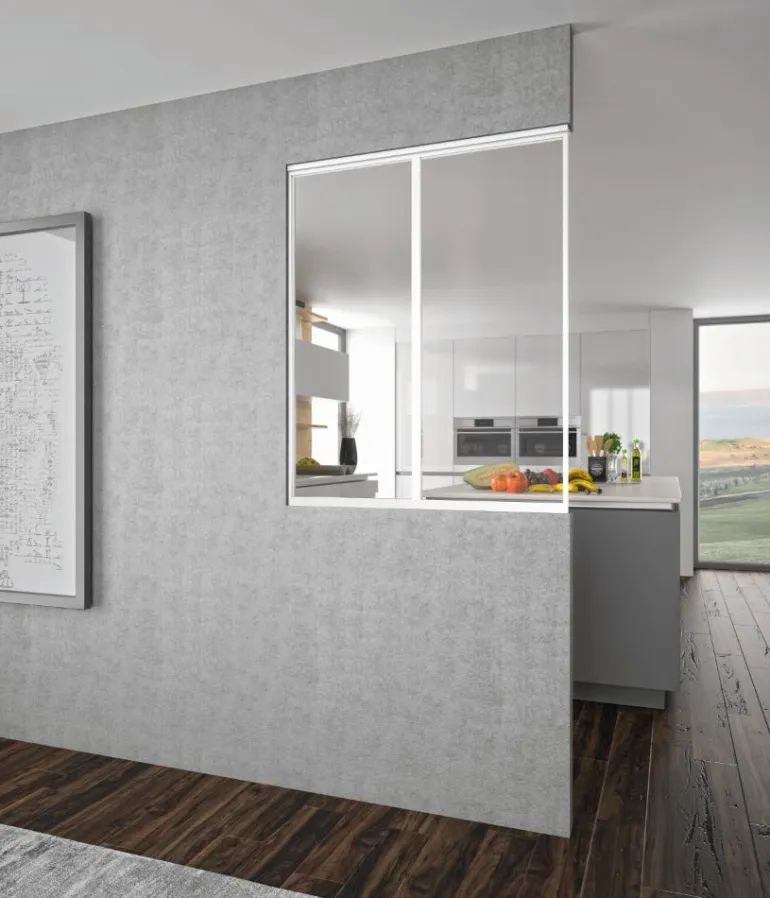 Verrière Louvre alu blanc verre clair 1125 x 865 mm