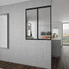 Verrière Louvre alu noir sablé verre clair 1125 x 865 mm