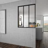 Verrière Louvre alu noir sablé verre clair 1125 x 1230 mm