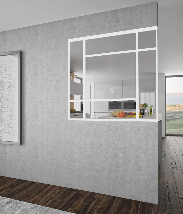 Verrière Orsay alu blanc verre clair 1125 x 1230 mm