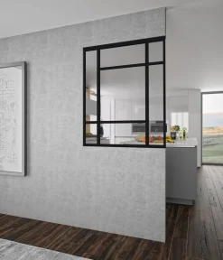 Verrière Orsay alu noir sablé verre clair 1125 x 865 mm