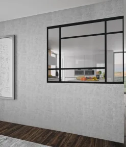 Verrière Orsay alu noir sablé verre clair 1125 x 1500 mm