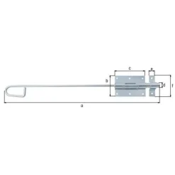 Verrou baïonnette zingué avec gâche attachée 493 Ø16 mm