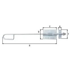 Verrou baïonnette zingué gâche attachée 404 Ø14 mm
