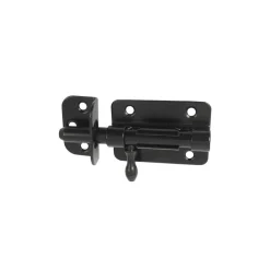 Verrou de box à visser + gâche Ø8 mm noir