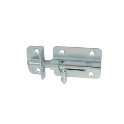 Verrou de box à visser + gâche Ø12 mm zingué blanc