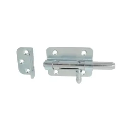 Verrou de box à visser + gâche Ø10 mm zingué blanc