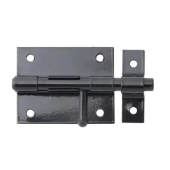 Verrou de box zingué noir avec gâche attachée 57x100 mm