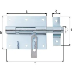 Verrou porte-cadenas zingué avec gâche attachée 79x135 mm