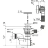 Vidage de baignoire câble 70 cm siphon orientable WIRQUIN
