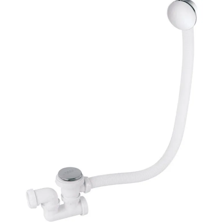 Vidage de baignoire Quick Clac chromé siphon orientable 70cm