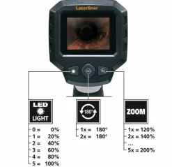 Vidéoscope avec tête de caméra étanche à l'eau LASERLINER