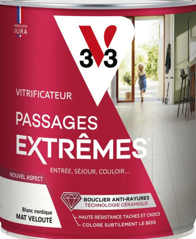 Vitrificateur passages extrêmes blanc nordique mat 2,5L