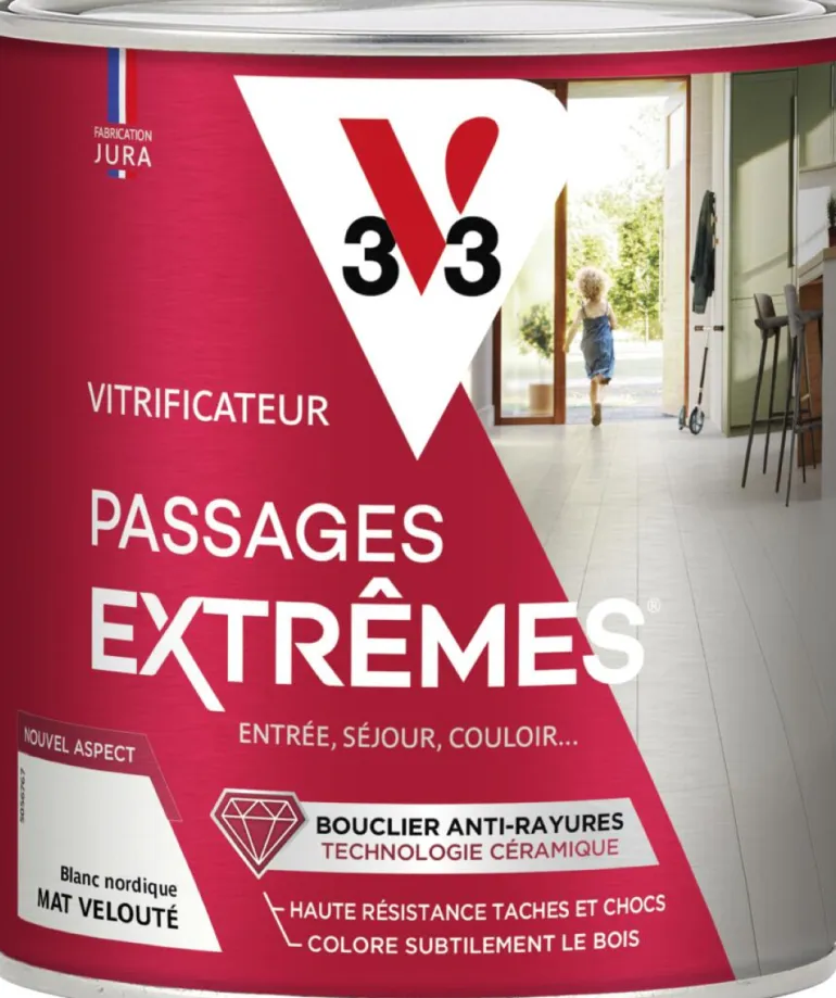 Vitrificateur passages extrêmes blanc nordique mat 0,75L